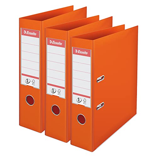 Esselte VIVIDA 624281 Aktenordner, A4, 75 mm Rücken, 500 Blatt Kapazität, PP, Kunststoffdeckel, Aktenordner und Ordner, Orange, 3 Stück, 624281 Esselte VIVIDA 624281 Aktenordner, A4, 75 mm Rücken, 500 Blatt Kapazität, PP, Kunststoffdeckel, Aktenordner und Ordner, Orange, 3 Stück, 624281 von Esselte