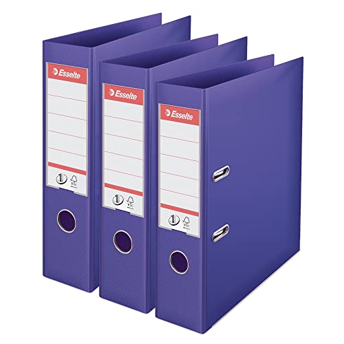 Esselte VIVIDA 624282 Aktenordner, A4, 75 mm Rücken, 500 Blatt Kapazität, PP, Kunststoffdeckel, Aktenordner und Ordner, Violett, 3 Stück, 624282 Esselte VIVIDA 624282 Aktenordner, A4, 75 mm Rücken, 500 Blatt Kapazität, PP, Kunststoffdeckel, Aktenordner und Ordner, Violett, 3 Stück, 624282 von Esselte