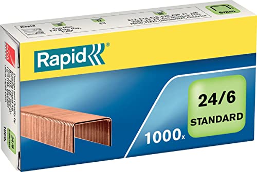 Rapid 24855700 Heftklammern Standard 24/6, verkupfert von Esselte