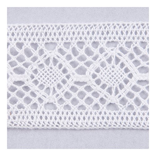 Spitze: Baumwolle: 25 m x 45 mm weiß Spitze: Baumwolle: 25 m x 45 mm weiß von Essential Trimmings