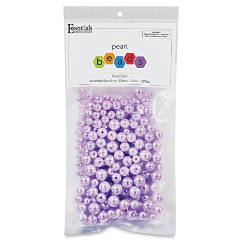 EBL Pearls Plastic Assorted Size Lavender 200pc von Essentials By Leisure Arts