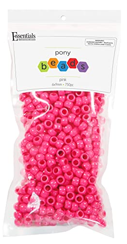 EBL Pony Bead Opaque Pink 750pc von Essentials By Leisure Arts
