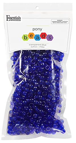 EBL Pony Bead Transparent Blue 750pc von Essentials By Leisure Arts
