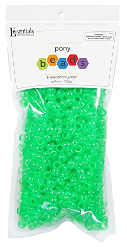 EBL Pony Bead Transparent Green 750pc von Essentials By Leisure Arts