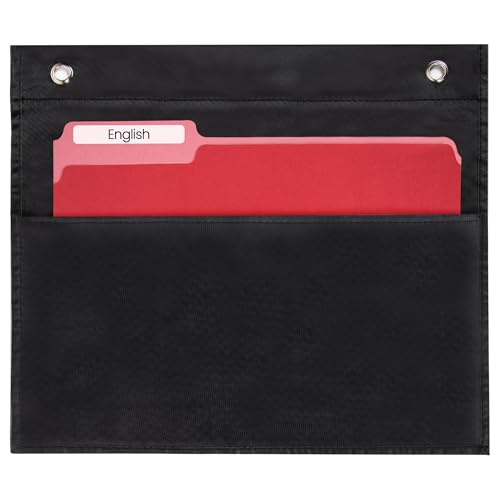 Es Wares - 1 Taschen-Aktentabelle, schwarz, vielseitiger Aktenordner zum Aufhängen an der Wand, Organizer für Klassenzimmer, Büro, Zuhause und mehr – Wandordner-Organizer – Einzeltasche von Essex Wares