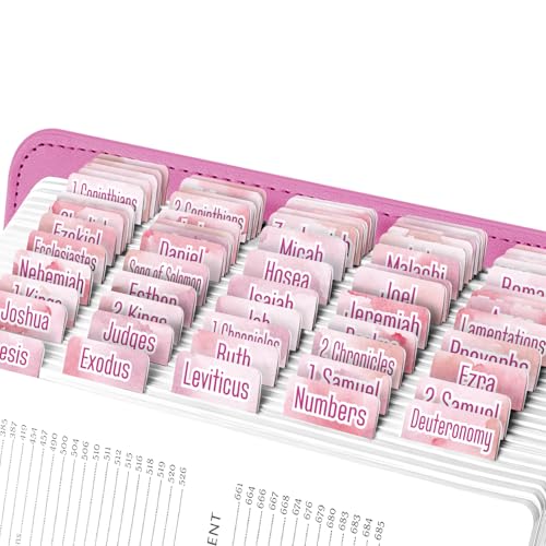 EssexWares Bibelregister für Altes und Neues Testament, 80 große Druck-Tabs für Bibelstudium, wasserabweisende und langlebige Bibelindex-Tabs für Damen und Herren, 4,3 cm breit von Essex Wares