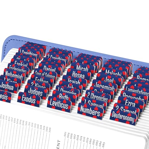 EssexWares - Blau mit roten Herzen, Bibelreiter für Altes und Neues Testament, 80 große Druck-Tabs für Bibelstudium, wasserabweisende und langlebige Index-Tabs für Frauen und Männer - 4,3 cm breit EssexWares - Blau mit roten Herzen, Bibelreiter für Altes und Neues Testament, 80 große Druck-Tabs für Bibelstudium, wasserabweisende und langlebige Index-Tabs für Frauen und Männer - 4,3 cm breit von Essex Wares