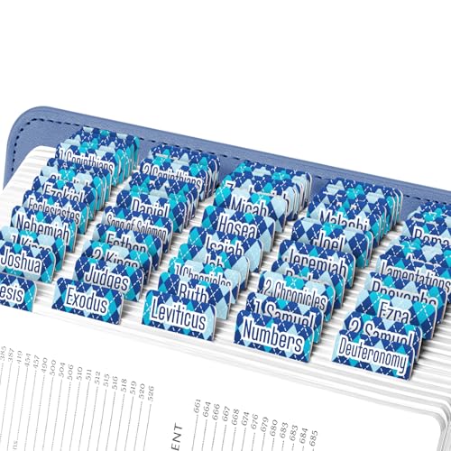 EssexWares - Blaue Argyle-Bibelreiter für Altes und Neues Testament, 80 große Druck-Tabs für Bibelstudium, wasserabweisende und langlebige Index-Tabs für Frauen und Männer - 4,3 cm breit EssexWares - Blaue Argyle-Bibelreiter für Altes und Neues Testament, 80 große Druck-Tabs für Bibelstudium, wasserabweisende und langlebige Index-Tabs für Frauen und Männer - 4,3 cm breit von Essex Wares
