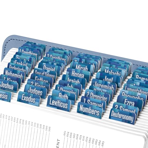 EssexWares - Blaue Fischgrätenfliesen-Bibelreiter für Altes und Neues Testament, 80 große Druck-Tabs für Bibelstudium, wasserabweisende und langlebige Index-Tabs für Frauen und Männer - 4,3 cm breit EssexWares - Blaue Fischgrätenfliesen-Bibelreiter für Altes und Neues Testament, 80 große Druck-Tabs für Bibelstudium, wasserabweisende und langlebige Index-Tabs für Frauen und Männer - 4,3 cm breit von Essex Wares