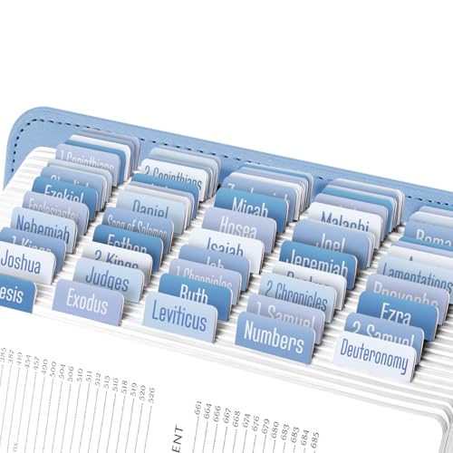 EssexWares - Blaue Hortensien-Bibelreiter für Altes und Neues Testament, 80 große Druck-Tabs für Bibelstudium, wasserabweisende und langlebige Index-Tabs für Frauen und Männer - 4,3 cm breit EssexWares - Blaue Hortensien-Bibelreiter für Altes und Neues Testament, 80 große Druck-Tabs für Bibelstudium, wasserabweisende und langlebige Index-Tabs für Frauen und Männer - 4,3 cm breit von Essex Wares