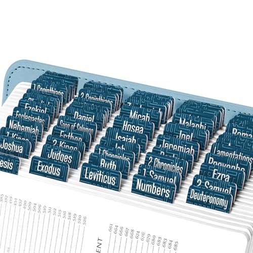 EssexWares - Blaue Labyrinth-Bibelreiter für Altes und Neues Testament, 80 Großdruck-Tabs für Bibelstudium, wasserabweisende und langlebige Index-Tabs für Frauen und Männer - 4,3 cm breit EssexWares - Blaue Labyrinth-Bibelreiter für Altes und Neues Testament, 80 Großdruck-Tabs für Bibelstudium, wasserabweisende und langlebige Index-Tabs für Frauen und Männer - 4,3 cm breit von Essex Wares