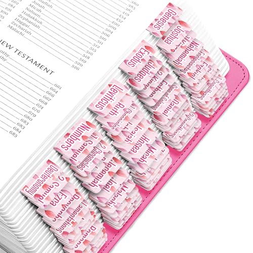 EssexWares - Candy Pink Leaves Bibelreiter für Altes und Neues Testament, 80 große Druck-Tabs für Bibelstudium, wasserabweisende und langlebige Bibelregister für Frauen und Männer - 4,3 cm breit EssexWares - Candy Pink Leaves Bibelreiter für Altes und Neues Testament, 80 große Druck-Tabs für Bibelstudium, wasserabweisende und langlebige Bibelregister für Frauen und Männer - 4,3 cm breit von Essex Wares