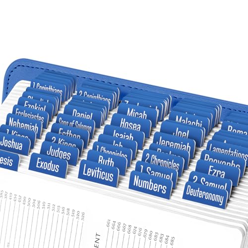 EssexWares - Denim Blue Bibelreiter für Altes und Neues Testament, 80 große Druck-Tabs für Bibelstudium, wasserabweisende und langlebige Index-Tabs für Frauen und Männer - 4,3 cm breit EssexWares - Denim Blue Bibelreiter für Altes und Neues Testament, 80 große Druck-Tabs für Bibelstudium, wasserabweisende und langlebige Index-Tabs für Frauen und Männer - 4,3 cm breit von Essex Wares