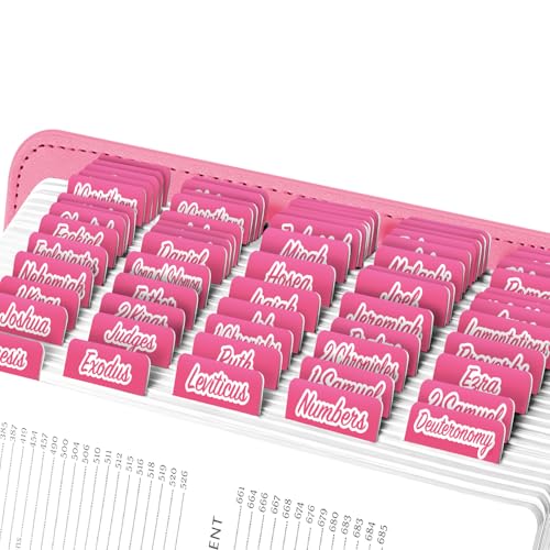 EssexWares - Dunkelrosa Bibelreiter für Altes und Neues Testament, 80 große Druck-Tabs für Bibelstudium, wasserabweisende und langlebige Bibelregister für Frauen und Männer - 4,3 cm breit EssexWares - Dunkelrosa Bibelreiter für Altes und Neues Testament, 80 große Druck-Tabs für Bibelstudium, wasserabweisende und langlebige Bibelregister für Frauen und Männer - 4,3 cm breit von Essex Wares