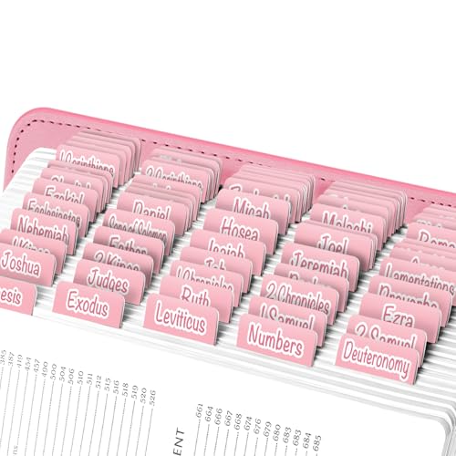 EssexWares - Hellrosa Bibelreiter für Altes und Neues Testament, 80 Großdruck-Tabs für Bibelstudium, wasserabweisende und langlebige Bibelregister für Frauen und Männer - 4,3 cm breit EssexWares - Hellrosa Bibelreiter für Altes und Neues Testament, 80 Großdruck-Tabs für Bibelstudium, wasserabweisende und langlebige Bibelregister für Frauen und Männer - 4,3 cm breit von Essex Wares