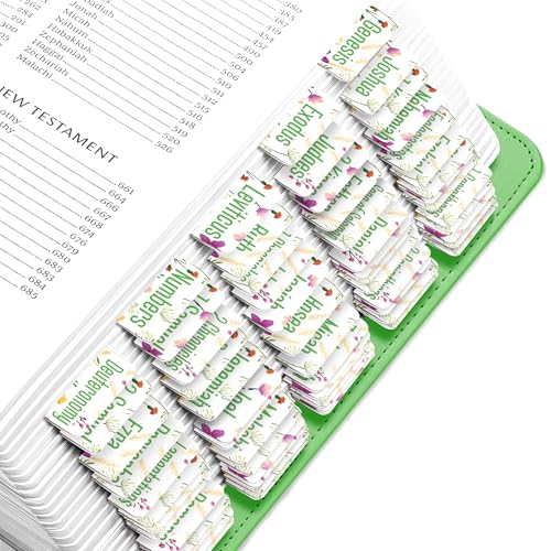 EssexWares - Lebendige Wildblumen-Blumen-Bibelreiter für Altes und Neues Testament, 80 große Druck-Tabs für Bibelstudium, wasserabweisende und langlebige Bibelregister für Frauen und Männer - 4,3 cm von Essex Wares