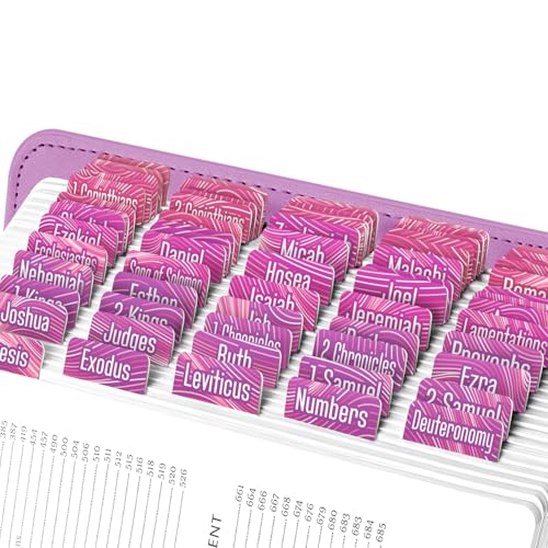 EssexWares - Lila & Rosa Wellen Bibelreiter für Altes und Neues Testament, 80 große Druck-Tabs für Bibelstudium, wasserabweisende und langlebige Bibelindex-Tabs für Frauen und Männer - 4,3 cm breit EssexWares - Lila & Rosa Wellen Bibelreiter für Altes und Neues Testament, 80 große Druck-Tabs für Bibelstudium, wasserabweisende und langlebige Bibelindex-Tabs für Frauen und Männer - 4,3 cm breit von Essex Wares