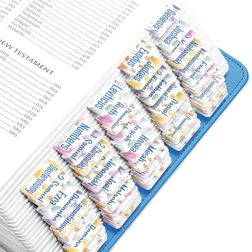 EssexWares - Pastell Petals Flower Bible Tabs for Old and New Testament, 80 Large Print Tabs for Bible Study, Water-Resistant and Durable Bible Index Tabs for Women and Men - 4.3 cm Wide von Essex Wares