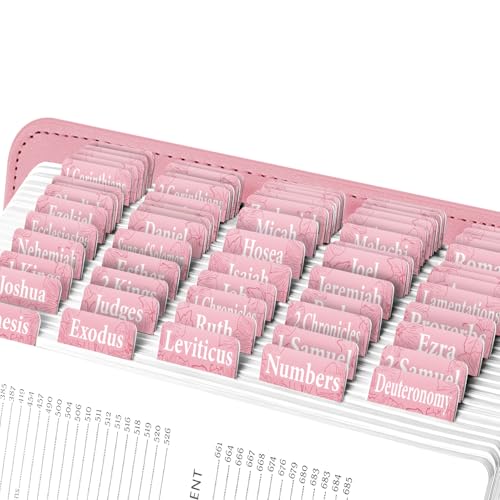 EssexWares - Pink Hollyhocks Bibelreiter für Altes und Neues Testament, 80 Großdruck-Tabs für Bibelstudium, wasserabweisende und langlebige Bibelregister für Frauen und Männer - 4,3 cm breit EssexWares - Pink Hollyhocks Bibelreiter für Altes und Neues Testament, 80 Großdruck-Tabs für Bibelstudium, wasserabweisende und langlebige Bibelregister für Frauen und Männer - 4,3 cm breit von Essex Wares