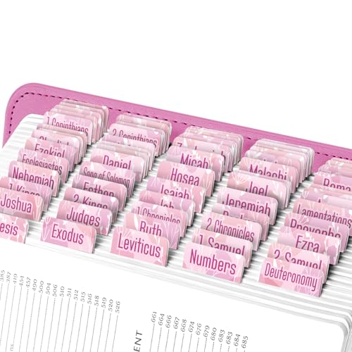 EssexWares - Pink Patches Bibelreiter für Altes und Neues Testament, 80 große Druck-Tabs für Bibelstudium, wasserabweisende und langlebige Bibelindex-Tabs für Frauen und Männer - 4,3 cm breit EssexWares - Pink Patches Bibelreiter für Altes und Neues Testament, 80 große Druck-Tabs für Bibelstudium, wasserabweisende und langlebige Bibelindex-Tabs für Frauen und Männer - 4,3 cm breit von Essex Wares