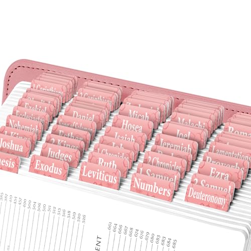 EssexWares - Rosa Kirschblüten Bibelreiter für Altes und Neues Testament, 80 große Druck-Tabs für Bibelstudium, wasserabweisende und langlebige Bibelindex-Tabs für Frauen und Männer - 4,3 cm breit EssexWares - Rosa Kirschblüten Bibelreiter für Altes und Neues Testament, 80 große Druck-Tabs für Bibelstudium, wasserabweisende und langlebige Bibelindex-Tabs für Frauen und Männer - 4,3 cm breit von Essex Wares