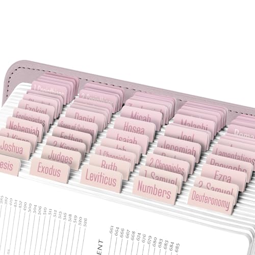 EssexWares - Rosa Ombre Bibelreiter für Altes und Neues Testament, 80 große Druck-Tabs für Bibelstudium, wasserabweisende und langlebige Bibelindex-Tabs für Frauen und Männer - 4,3 cm breit EssexWares - Rosa Ombre Bibelreiter für Altes und Neues Testament, 80 große Druck-Tabs für Bibelstudium, wasserabweisende und langlebige Bibelindex-Tabs für Frauen und Männer - 4,3 cm breit von Essex Wares