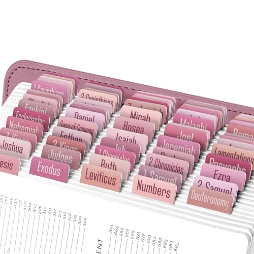 EssexWares - Rosey Pinks Bibelreiter für Altes und Neues Testament, 80 große Druck-Tabs für Bibelstudium, wasserabweisende und langlebige Bibelregister für Frauen und Männer - 4,3 cm breit EssexWares - Rosey Pinks Bibelreiter für Altes und Neues Testament, 80 große Druck-Tabs für Bibelstudium, wasserabweisende und langlebige Bibelregister für Frauen und Männer - 4,3 cm breit von Essex Wares