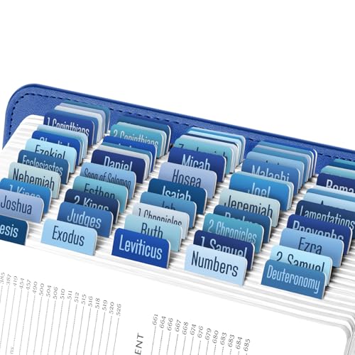 EssexWares - Sea of Blue Bibelreiter für Altes und Neues Testament, 80 Großdruck-Tabs für Bibelstudium, wasserfeste und langlebige Index-Tabs für Frauen und Männer - 4,3 cm breit EssexWares - Sea of Blue Bibelreiter für Altes und Neues Testament, 80 Großdruck-Tabs für Bibelstudium, wasserfeste und langlebige Index-Tabs für Frauen und Männer - 4,3 cm breit von Essex Wares