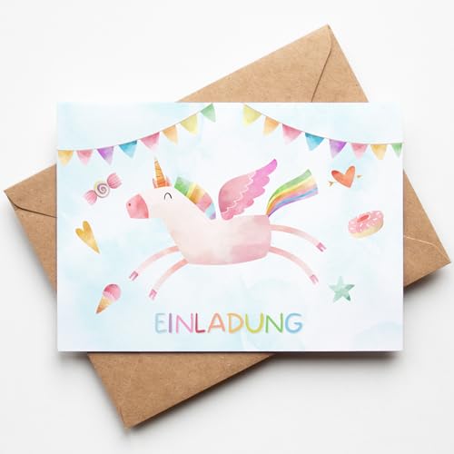 10 Einhorn Einladungskarten für Kindergeburtstage mit Umschlägen, Süße rosa Einladung für Mädchengeburtstag zum Ausfüllen, Mädchen Geburtstagseinladung Mottoparty Einhorn 10 Einhorn Einladungskarten für Kindergeburtstage mit Umschlägen, Süße rosa Einladung für Mädchengeburtstag zum Ausfüllen, Mädchen Geburtstagseinladung Mottoparty Einhorn von Hafeehoo