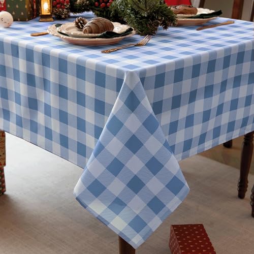 Essifunia Klassische Gingham-Büffel-Tischdecke, rechteckig, 147 x 377 cm, wasserdicht, kariert, Tischdecke für drinnen und draußen, Tischdecke für Geburtstag, Picknicks, Grillabende und Partys von Essifunia