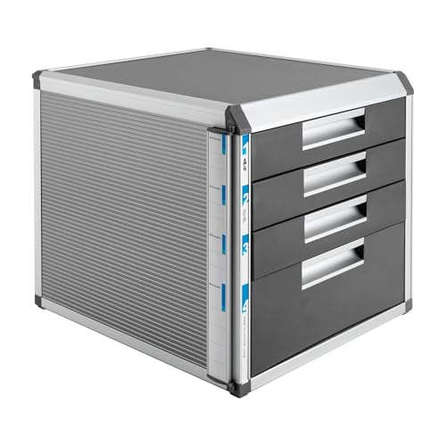 Estabeter 4 Fächer Schubladenbox A4, Metall Schubladenbox Abschließbar mit Beschriftungsfeldern Dokumenten Schublade Organizer Estabeter 4 Fächer Schubladenbox A4, Metall Schubladenbox Abschließbar mit Beschriftungsfeldern Dokumenten Schublade Organizer von Estabeter