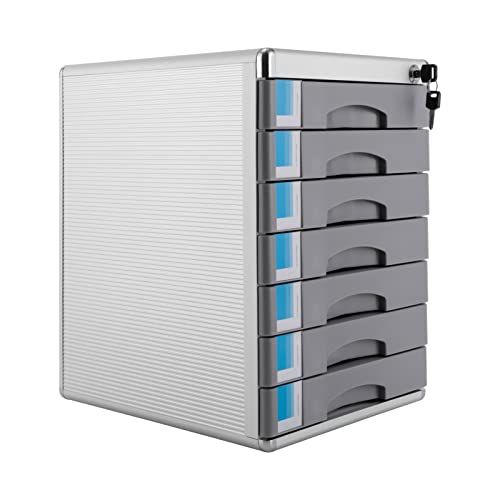 A4 Metall Dokumentenbox, Aluminiumlegierung Organizer Aktenbox 7 Fächer mit Abschließbar und Beschriftungsfeldern Schubladenbox für Dokumenten Aufbewahrung von Estabeter