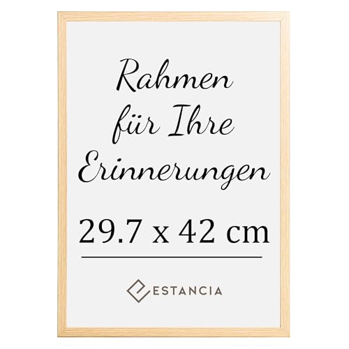 Eiche Bilderrahmen Holz Bilderrahmen 29,7x42 cm (A3) mit Bruchsicherem Plexi-Glas | Moderner Portraitrahmen Holz | Din A3 Bilderrahmen Eiche | Holz Bilderrahmen A3 Eiche von Estancia