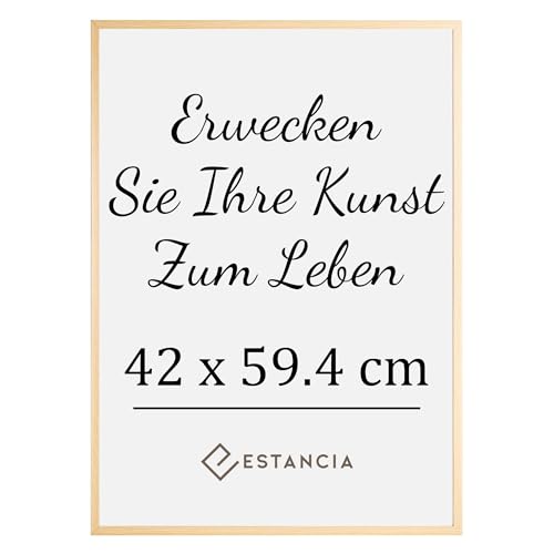Estancia Eiche Holz Bilderrahmen 42x59,4 cm (A2) mit Bruchsicherem Acrylglas | Moderner Portraitrahmen Holz | Holz-bilderrahmen Eiche | Bilderrahmen Din A2 | Bilderrahmen A2 Holz von Estancia