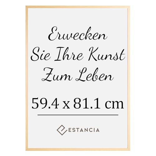 Estancia Eiche Holz Bilderrahmen 59,4x81,1 cm (A1) mit Bruchsicherem Acrylglas | Großer Eiche Bilderrahmen A1 | Din A1 Bilderrahmen Holz von Estancia