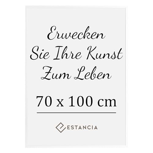 Estancia Weiß Holz Bilderrahmen 70x100 cm mit Bruchsicherem Acrylglas | Bilderrahmen Groß 70x100 cm | Bilderrahmen 100x70 cm Holz | Weiss Rahmen 70x100 cm von Estancia