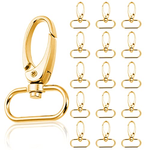 30 Stücke Schlüsselanhänger D-Ringen,Schwenkverschluss Karabinerhaken Hummer und Schlüsselanhänger Set,Schwenker Schlüsselring Verschluss Schwenk 360° Drehbar Karabinerhaken Für Lanyard Handwerk gold von Esteopt