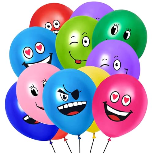 50 Stück Emotion Serie Latex Luftballons Bunt Party Luftballons Niedlich Lustig Luftballons für Party Dekorationen Cartoon Kindergarten Schulaktivität Ballon Party Dekoration(50) von Esteopt