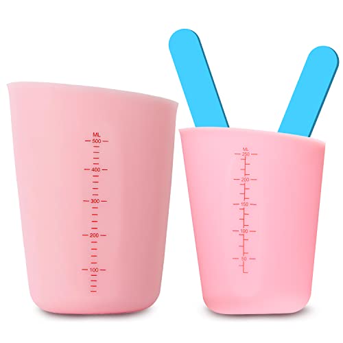 Silikon Messbecher Set, 2 Stück für Harz, 250ml 500ml, Silikonbecher für Epoxidharz, Gießformen, DIY Handmade (Rosa) von Esteopt