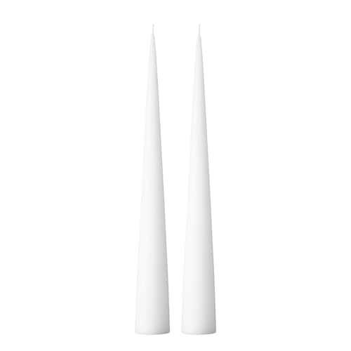 Ester & Erik Weiße Kegelkerzen – 2er-Set in Geschenkbox – 25 cm hohe Kegelkerzen mit Baumwolldocht – aus 100% parfümfreiem, geruchlosem reinem Paraffinwachs – 13+ Stunden Brenndauer Ester & Erik Weiße Kegelkerzen – 2er-Set in Geschenkbox – 25 cm hohe Kegelkerzen mit Baumwolldocht – aus 100% parfümfreiem, geruchlosem reinem Paraffinwachs – 13+ Stunden Brenndauer von Ester & Erik