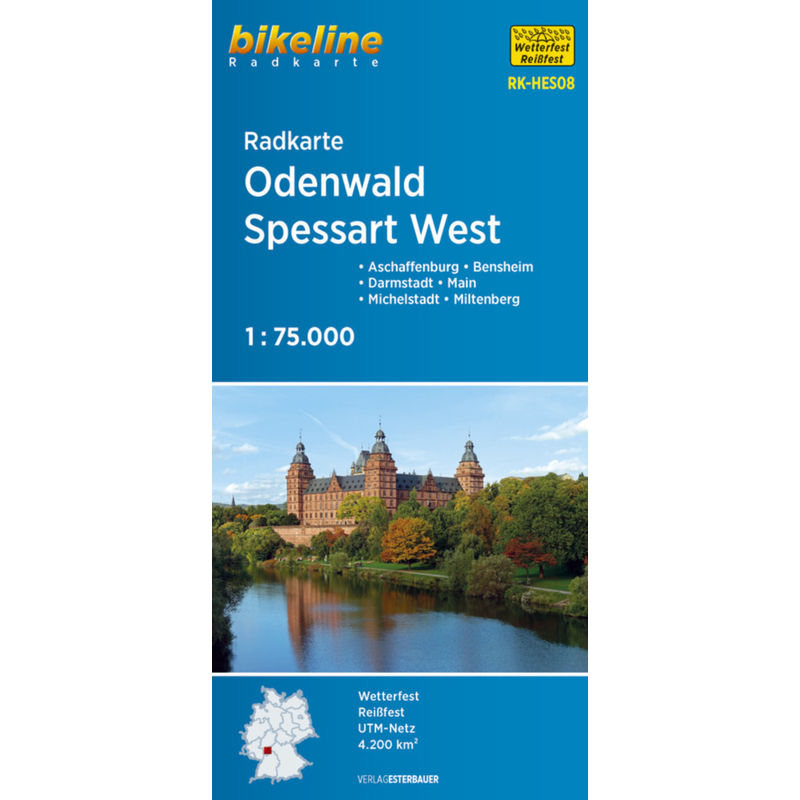 Bikeline Radkarte Odenwald, Spessart West, Karte (im Sinne von Landkarte) von Esterbauer