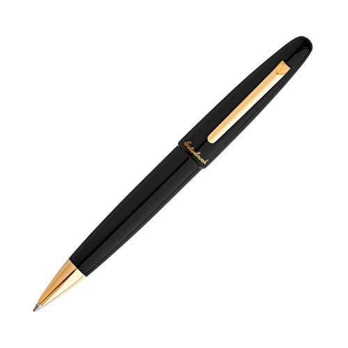 Esterbrook Kugelschreiber aus der Estie Serie, aus Acryl, in der Farbe Schwarz mit vergoldeten Zierleisten, mit einem Drehmechanismus, Ausgestattet mit schwarzer Tintenmine, E119 von Esterbrook
