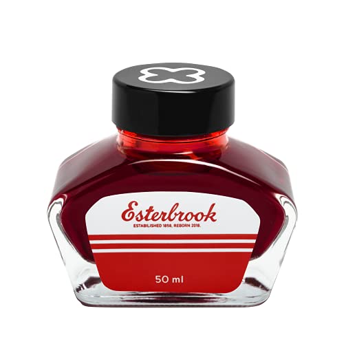 Esterbrook Tinte für Füllfederhalter in der Farbe Scarlet, im Glas, Größe: 50 ml, EINK-SCARLET von Esterbrook