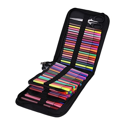 120 Löcher Federmäppchen, Faltbare Aufrollen Stifttasche Verdicken Bleistift Tasche Stiftemappe Stifterolle Stifteetui für Reisen/Schule/Büro/Kunst von Estink