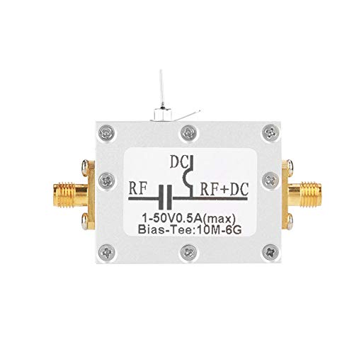 Bias-Tee, 1 Stück 10MHz-6GHz Bias-T-Stück Breitband-Hochfrequenz-Mikrowellen-Koaxialvorspannung, RF-Bias-T-Stück, Einfügungsverlust von Estink