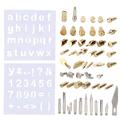 Brandmalerei Lötkolben Set, 57-teilig Brandmalerei Holzverbrennung Stift Lötspitzen Holz verbrennung Spitzen mit alphabetischen Zahlen Symbolen Schablonen für die Gravur Brandmalerei Lötkolben Set, 57-teilig Brandmalerei Holzverbrennung Stift Lötspitzen Holz verbrennung Spitzen mit alphabetischen Zahlen Symbolen Schablonen für die Gravur von Estink