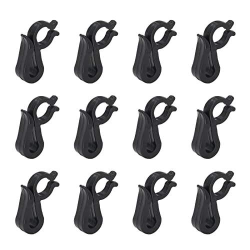 Estink 120 PCs Wiederverwendbare Plastik -Weihnachtsbeleuchtungsklammern für Hängende, wasserdichte Schnurleuchten Clips (Black) von Estink