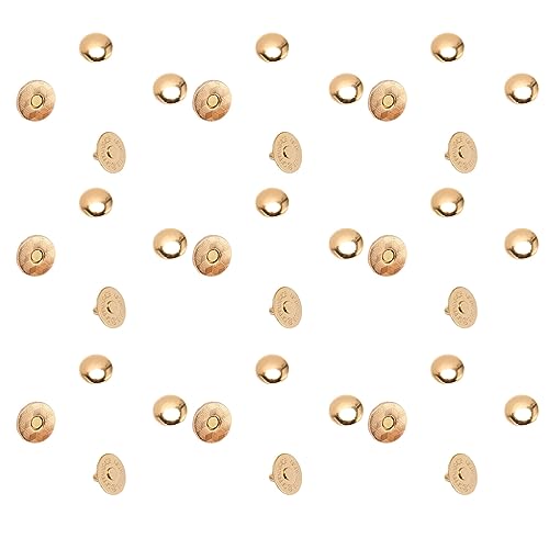 Estink 50Set Magnetic Bag Fastener Premiumlegierung Hoher Härte Magnetknöpfe für Punk -Kleidung, Haustierkragen (GOLD) von Estink