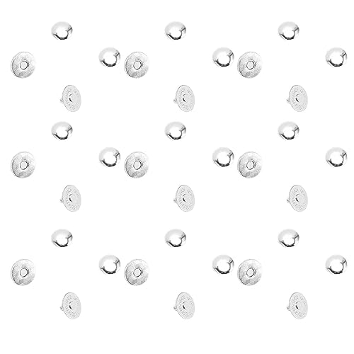 Estink 50Set Magnetic Bag Fastener Premiumlegierung Hoher Härte Magnetknöpfe für Punk -Kleidung, Haustierkragen (SILVER) von Estink