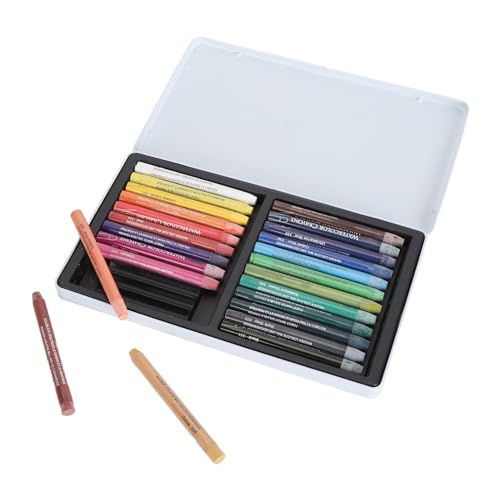 Estink Art Aquarell Crayons Tragbarer Wachs -Basis -Basis Set, Leicht zu Greifen, für die Tägliche Praxis, 24 Farben in Metallbox, Ideal für die Kunstkreation (24 Farben) von Estink